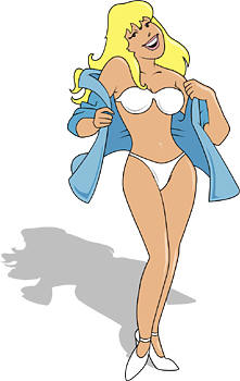 model woman in bikini cartoon